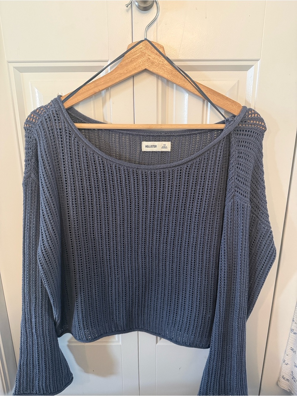 Hollister Blue Open-Knit Sweater